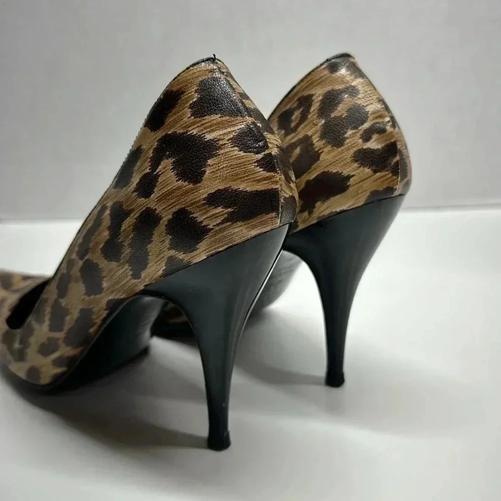 Dolce & Gabanna High Heel Shoes Pumps Cheetah Animal Print Brown Size 39.5 9.5 - Picture 4 of 13